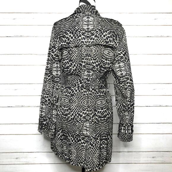 Kenneth Cole Snake Skin Print Trench Coat Jacket Size Medium - Picture 2 of 12